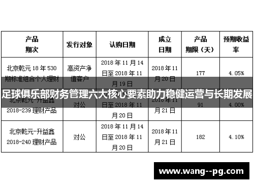 足球俱乐部财务管理六大核心要素助力稳健运营与长期发展